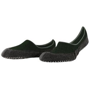 FALKE Cosyshoe Invisible Pantoffels voor heren, antislip, noppen op de zool, beste grip, dik, warm, ademend, klimaatregulerend, geurremmend, wol, 1 paar, Groen gemengd 7318