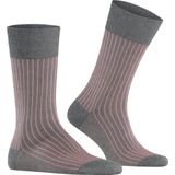 FALKE - Oxford Stripe - Gedessineerd Katoen Sokken - Grijs