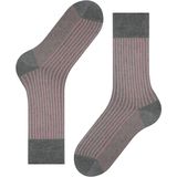 FALKE - Oxford Stripe - Gedessineerd Katoen Sokken - Grijs