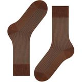FALKE - Oxford Stripe - Gedessineerd Katoen Sokken - Bruin