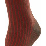 FALKE - Oxford Stripe - Gedessineerd Katoen Sokken - Bruin