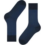 FALKE - Oxford Stripe - Sokken - Blauw - Katoen, Maat 45-46