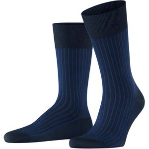 FALKE - Oxford Stripe - Sokken - Blauw - Katoen, Maat 45-46
