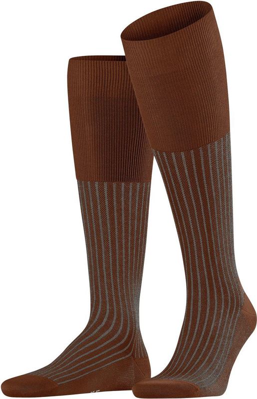 FALKE - Oxford Stripe - Enkelsokken - Bruin - Katoen - Fantasie Patroon