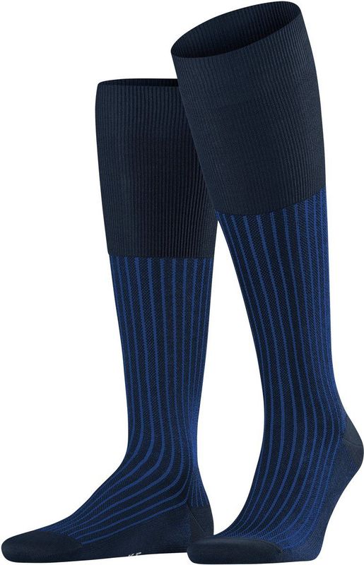 FALKE - Oxford Stripe - Kniekousen - Blauw - Katoen