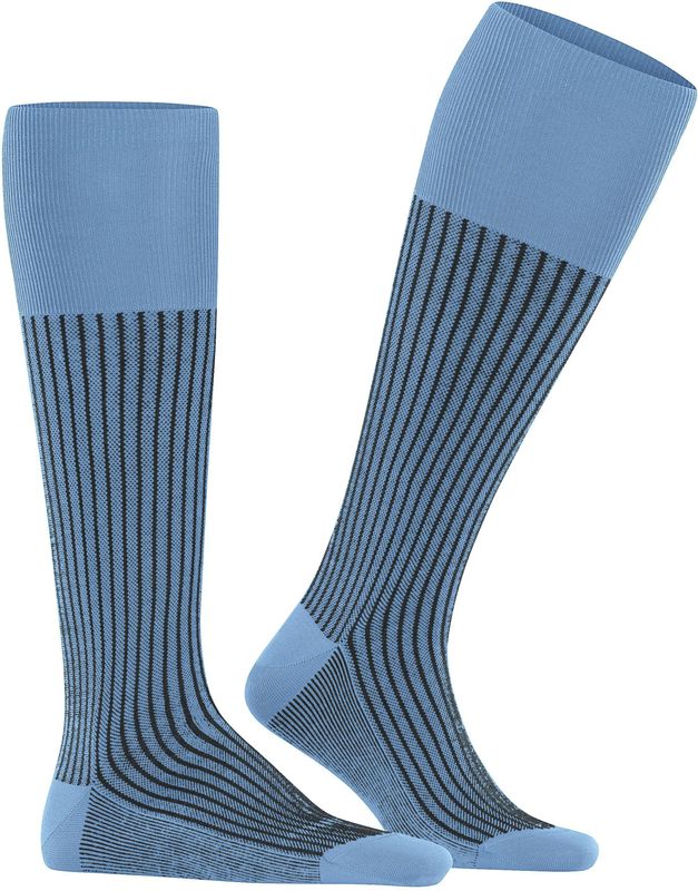 FALKE - Oxford Stripe - Enkelsokken - Blauw - Katoen - 1 Paar