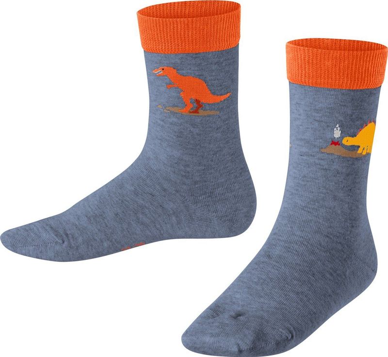 FALKE - Dinosaurs - Gedessineerd Katoen Sokken - Blauw - Kinderen