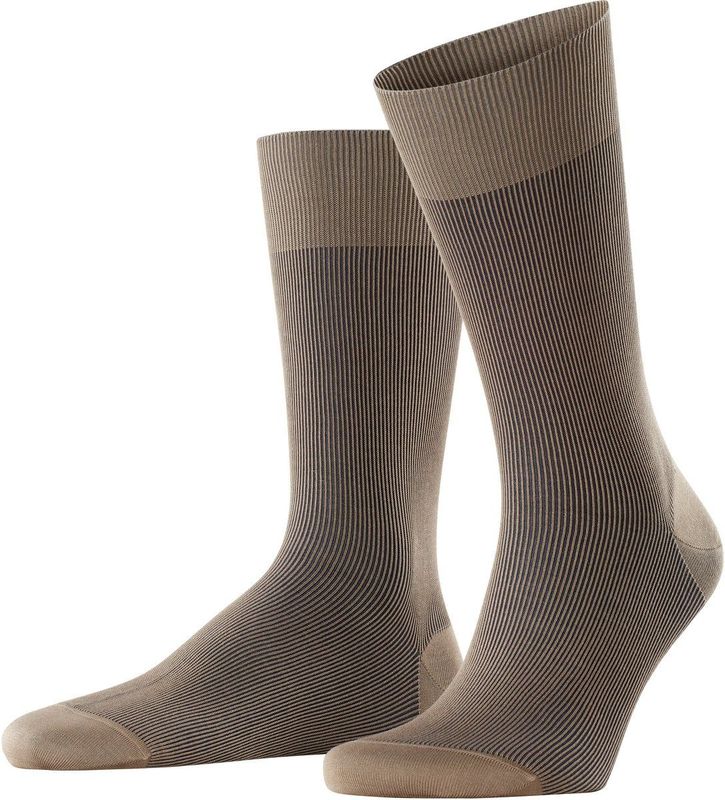 FALKE - Fine Shadow - Gedessineerd Katoen Sokken - Grijs - Maat 39-40