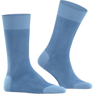 Falke - Gestreepte Herensokken - Zwart-Grijs - Katoen - Verstevigd