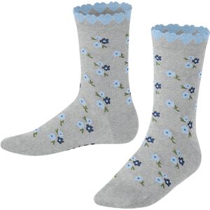 FALKE - Ditsy Flowers - Huissokken - Grijs - Katoen