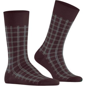 FALKE Modern Tailor M SO katoen, fantasiepatroon, 1 paar, herensokken, rood (Barolo 8596), 43-46, Rood (Barolo 8596)