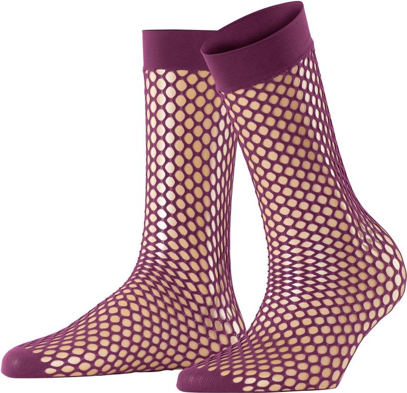 FALKE - Craftcore - Gedessineerd Materiaal - Transparant - Sokken Dames - Purper