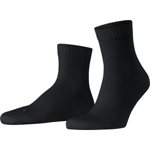 FALKE Unisex Run sokken sneldrogend ademend katoen functioneel garen zolen fijne mix effen fantasie ideaal met casual sportieve sneakers 1 paar, Zwart (Black 3000) - geribbelde schacht