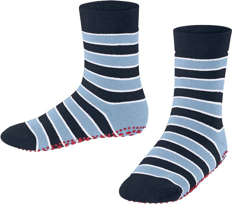 FALKE - Simple Stripes - Huissokken - Blauw - Katoen met Anti-slip Noppen