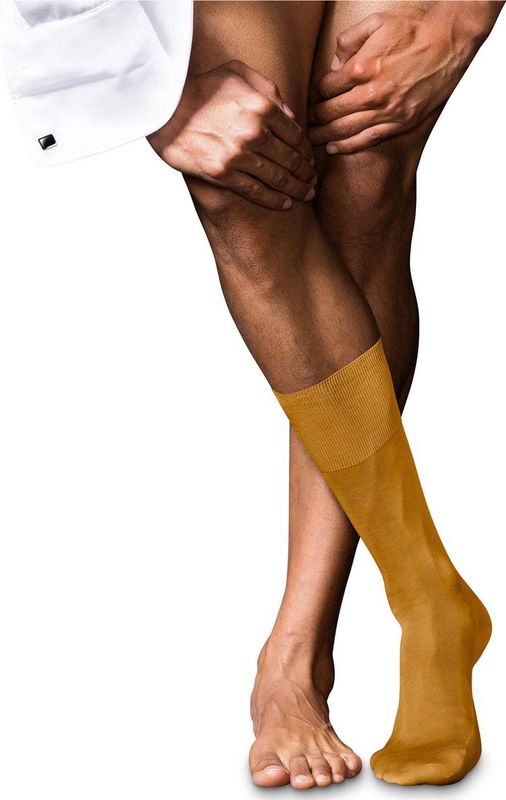 FALKE No. 9 Sokken - Geel - Katoen - Hoogwaardige Glans