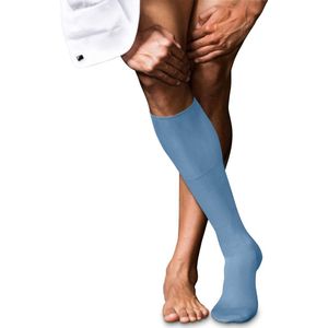 FALKE - Heren No. 6 - Kniekousen - Blauw - Wol en Zijde, 1 Paar, 43-44