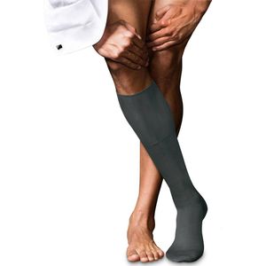 FALKE Heren Kniekousen No. 6 M Kh wol zijde lang eenkleurig 1 paar, Groen Forest 7474, 43-44