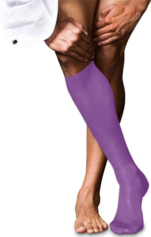 FALKE - No. 9 - Katoenen Kniekousen - Purper - Hoogwaardig Zijdeachtige Glans