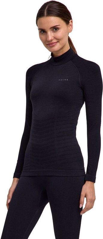 FALKE - Maximum Warm High Neck - Functioneel Shirt - Zwart - Lange Mouwen