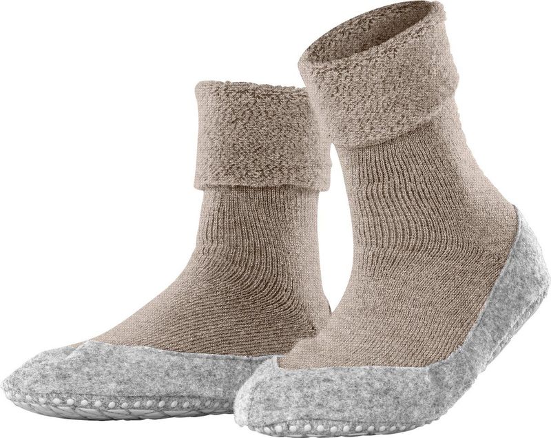 FALKE Cosyshoe Huissokken - Beige Tarwemix - 1 Paar - Antislip