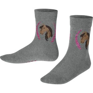 FALKE - Horse - Kindersokken - Grijs - Duurzaam Katoen - Maat 31-34