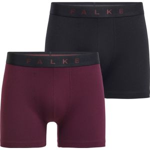 FALKE - Daily Comfort - Boxershort - Bordeaux/Zwart - 2-pack van Egyptisch Katoen