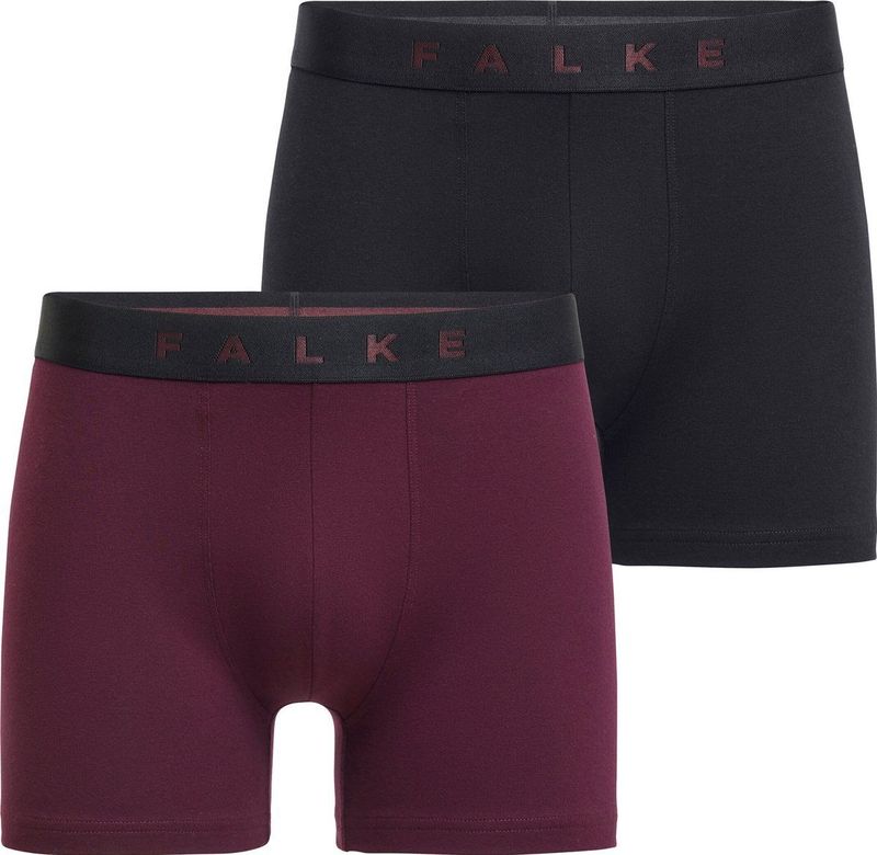 FALKE - Daily Comfort - Boxershort - Bordeaux/Zwart - 2-pack van Egyptisch Katoen