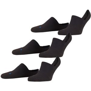 FALKE Cool Kick Bundle 3-Pack anatomische pluche zool functioneel garen footies unisex zwart - Maat 37-38