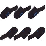 FALKE Cool Kick Bundle 3-Pack anatomische pluche zool functioneel garen footies unisex zwart - Maat 37-38