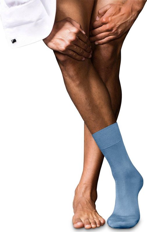 FALKE - Heren No. 6 - Sokken - Blauw - 1 paar - Wol en Zijde