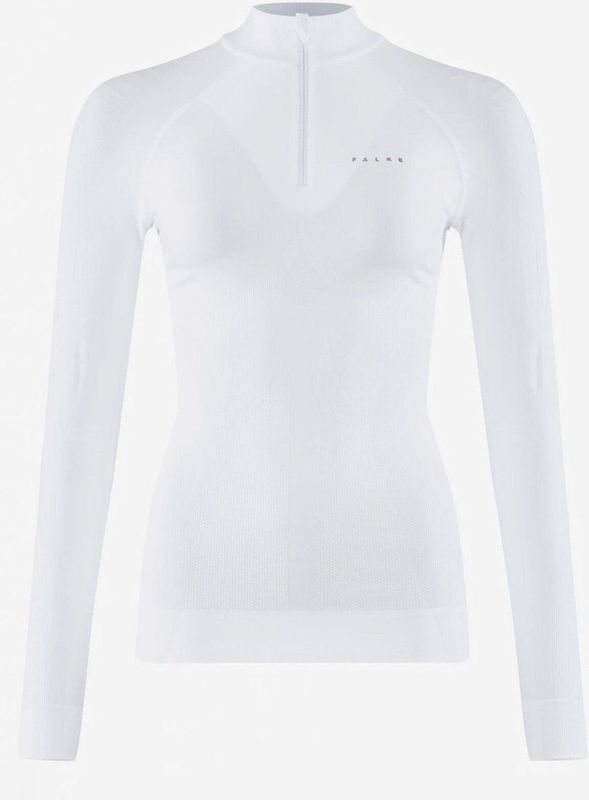 FALKE - Maximum Warm Zip Neck - Functioneel Shirt - Wit - Lange Mouwen