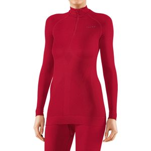 FALKE Dames Top van onderlaag Maximum Warm High Zip Neck W L/s Sh functioneel materiaal sneldrogend 1 stuk, Rood Red 8644, L