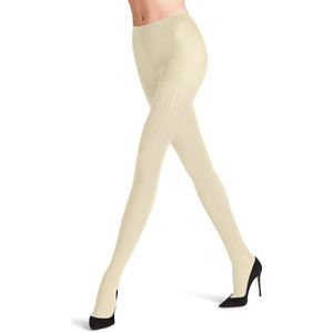 FALKE - Prime Rib - Panty - Wit Off-White - 60 DEN - Halfdoorzichtig Gedessineerd - 1 Paar