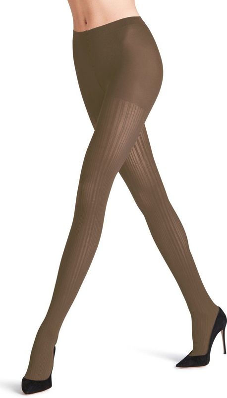 FALKE - Prime Rib - Panty - Bruin - 60 DEN - Halfdoorzichtig Gedessineerd - 1 Paar