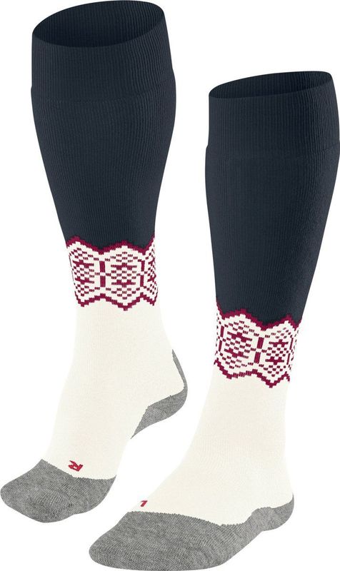 FALKE SK2 Kniekousen Skisokken anti blaren, medium padding merinowol sportsokken dames wit