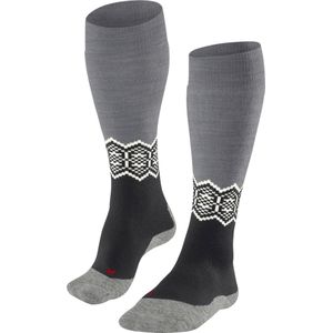 FALKE dames SK2 intermediate skisokken grijs & zwart