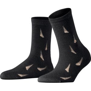 FALKE Distressed Gedessineerd Wol Alpaca Sokken Zwart