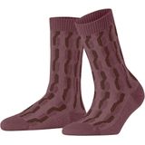 FALKE - Tress Lock - Gedessineerd Wol Kasjmier Sokken - Rood