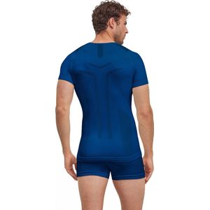 FALKE Heren Top van onderlaag Warm Round Neck M S/s Ts functioneel materiaal sneldrogend 1 stuk, Blauw Yve 6714, S