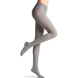 FALKE Family Rib TI dames panty, light greymelange