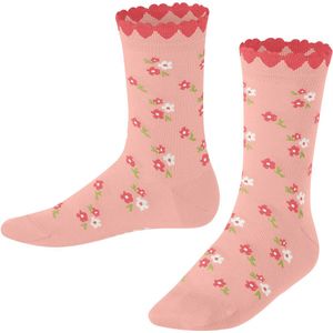 FALKE - Ditsy Flowers K So - Huissokken - Roze Peach Perl - 1 Paar, Katoen, Modelnummer 10360