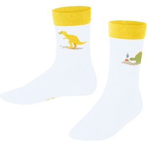 FALKE Uniseks-kind Sokken Dinosaurs K So katoen gedessineerd 1 paar, Wit White 2000, 19-22
