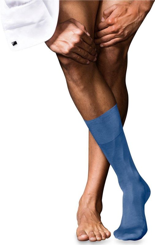 FALKE No. 9 Pure Fil d'Ecosse herensokken, middenblauw (deep water)