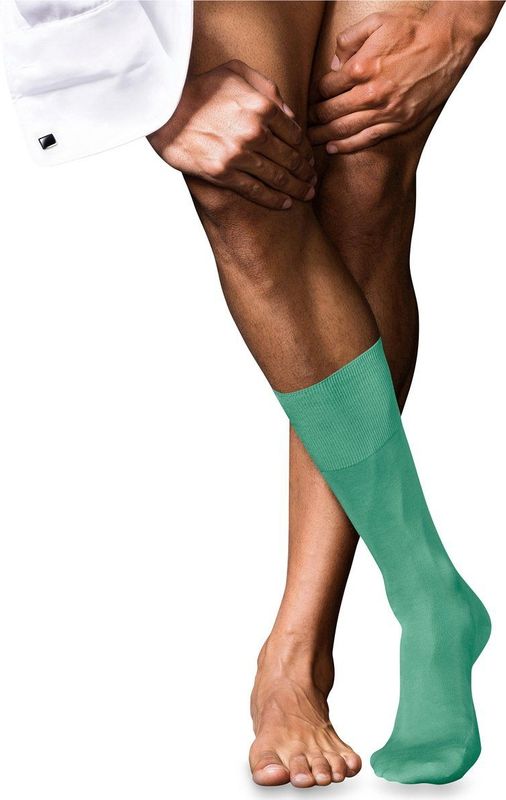 FALKE - No. 9 - Sokken - Groen - Hoogwaardig Zijdeachtige Glans Katoen