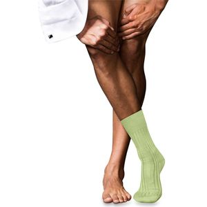 FALKE - No. 13 - Heren Sokken - Groen Lemon - Katoen, Effen, 1 Paar