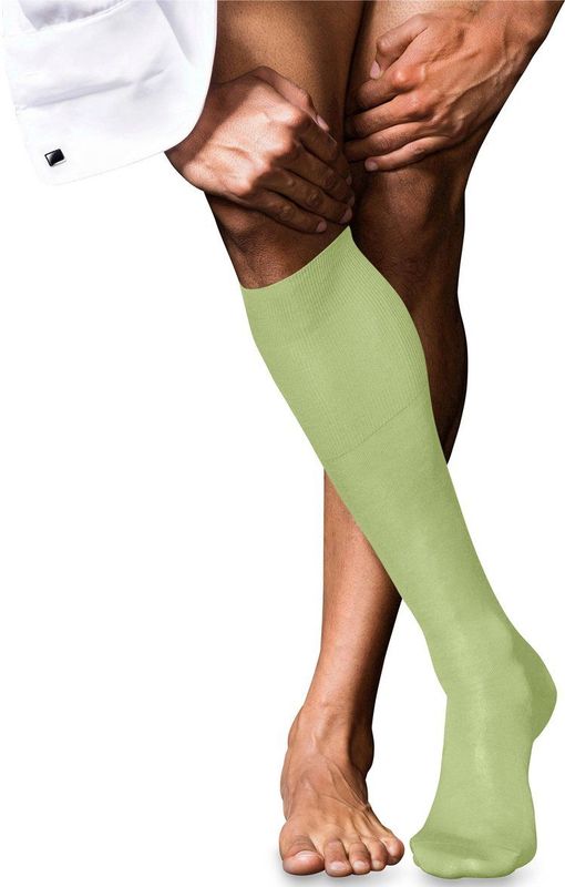 FALKE - No. 9 - Kniekousen - Groen - Hoogwaardig Zijdeachtige Glans Katoen