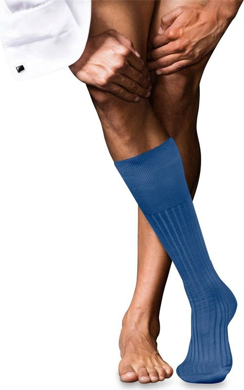 FALKE - Heren Kniekousen No. 13 - Blauw Deep Water - Katoen - 1 Paar
