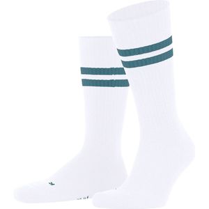 FALKE Dynamic U SO Paire de chaussettes unisexes en coton à motifs Blanc (White-Petrol 2066), 44-45, Blanc (blanc/pétrole 2066), 44-45 EU