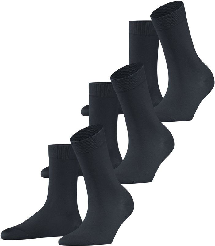 FALKE Cotton Touch Sokken - Grijs - Katoen - 3-Pack