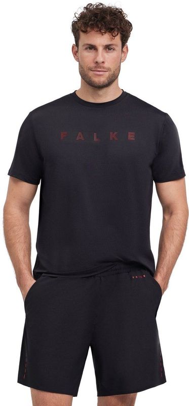 FALKE - Heren T-shirt - Zwart - Katoen